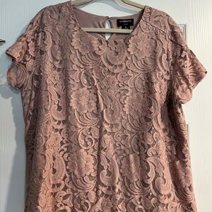 Liz Claiborne Pink Flutter Sleeve Blouse